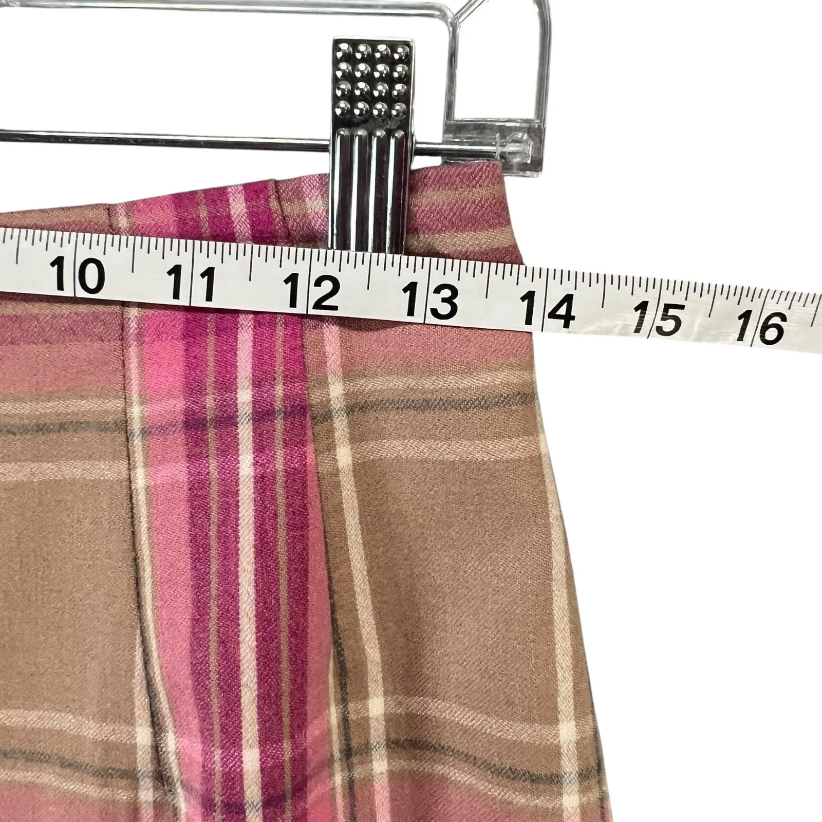 Vintage JG Hook Pencil Skirt 2 Petite Pink Plaid Wool Lined Smart Casual Preppy Size 2P - Image 7