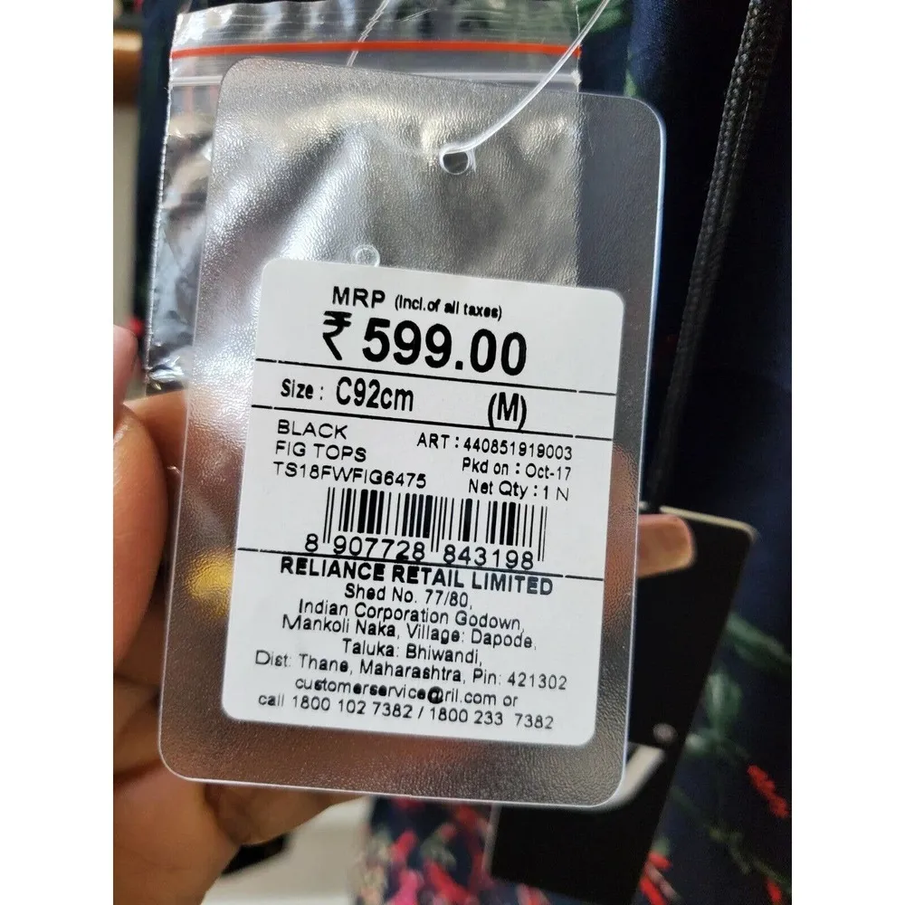 Fig Women's Blue Floral Polyester Henley Neck Long Sleeve Casual Blouse Size M - Image 9