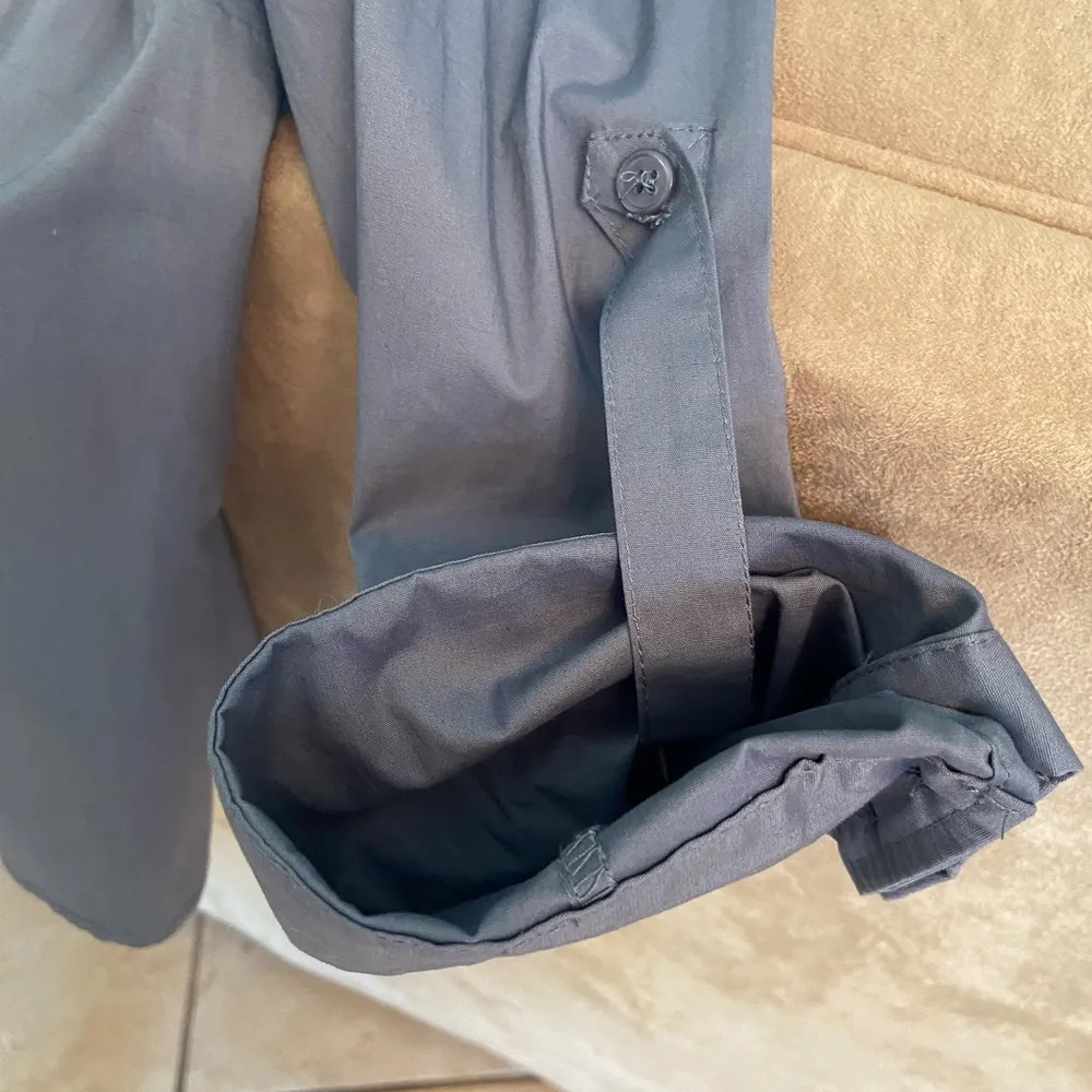 Spense long sleeve button down grey shirt with roll up button sleeve Size L - Image 7