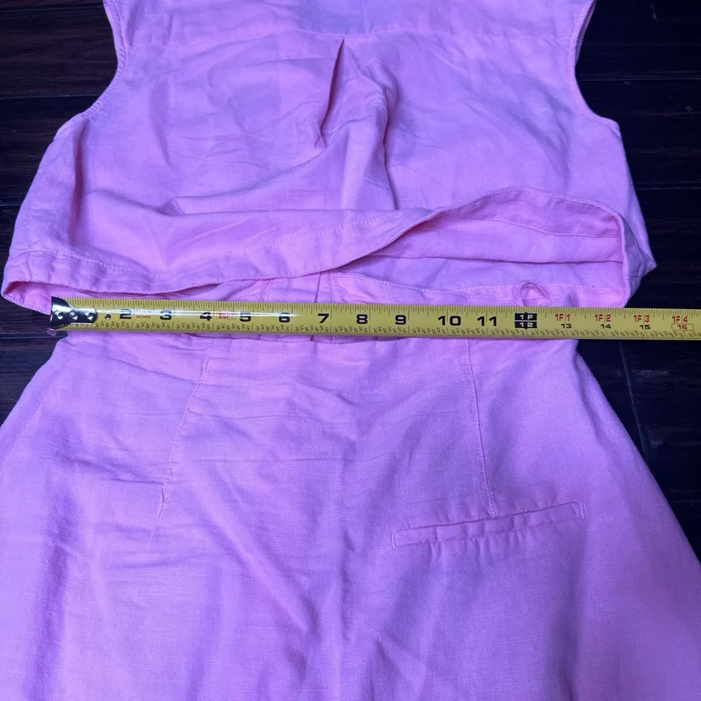 Button down dress with collar casual boho indie pink crop top high waisted skirt - Image 4