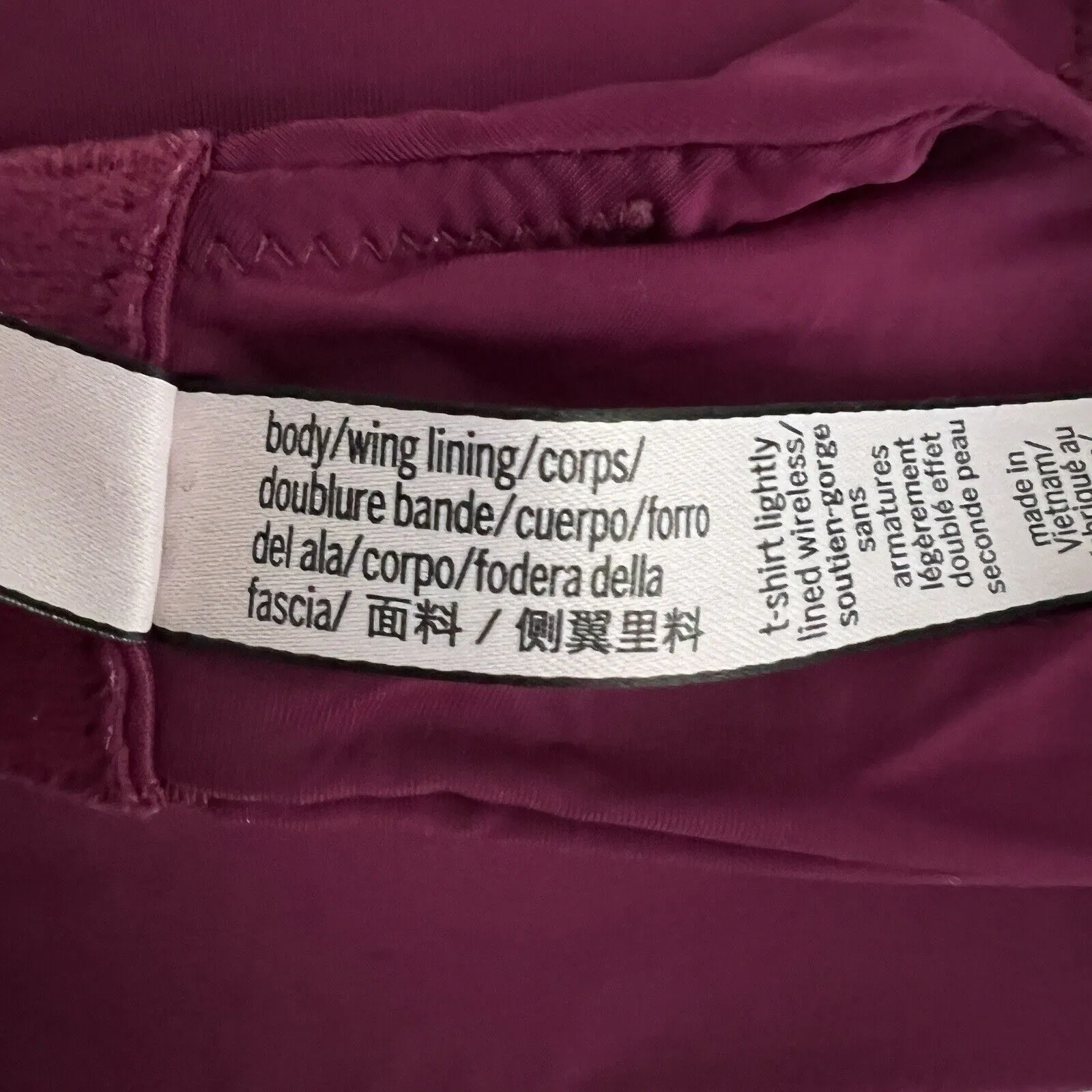 Victorias Secret Bra Women 34D Burgundy T-Shirt Lightly Lined Wireless Intimates - Image 7