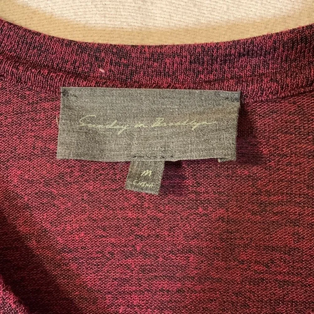 Sunday in Brooklyn womens medium anthro red marl twist long sleeve shirt marl ti - Image 3