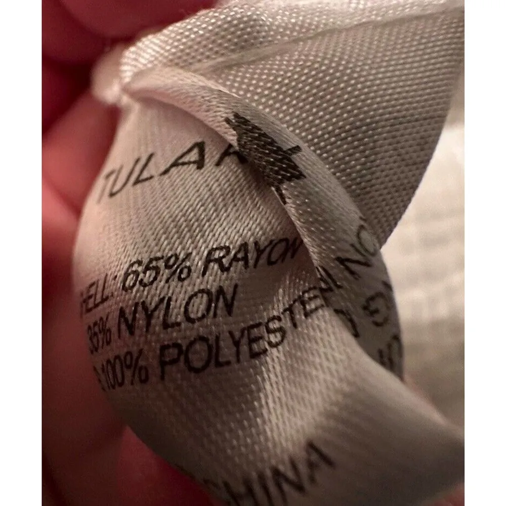 Tularosa  Front Ruffle Cover Up White Pants Eyelet Size Small Revolve Cropped - Image 7