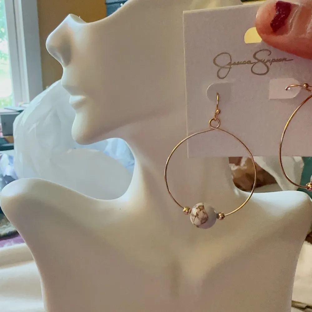 Jessica Simpson earrings loops beans - Image 2