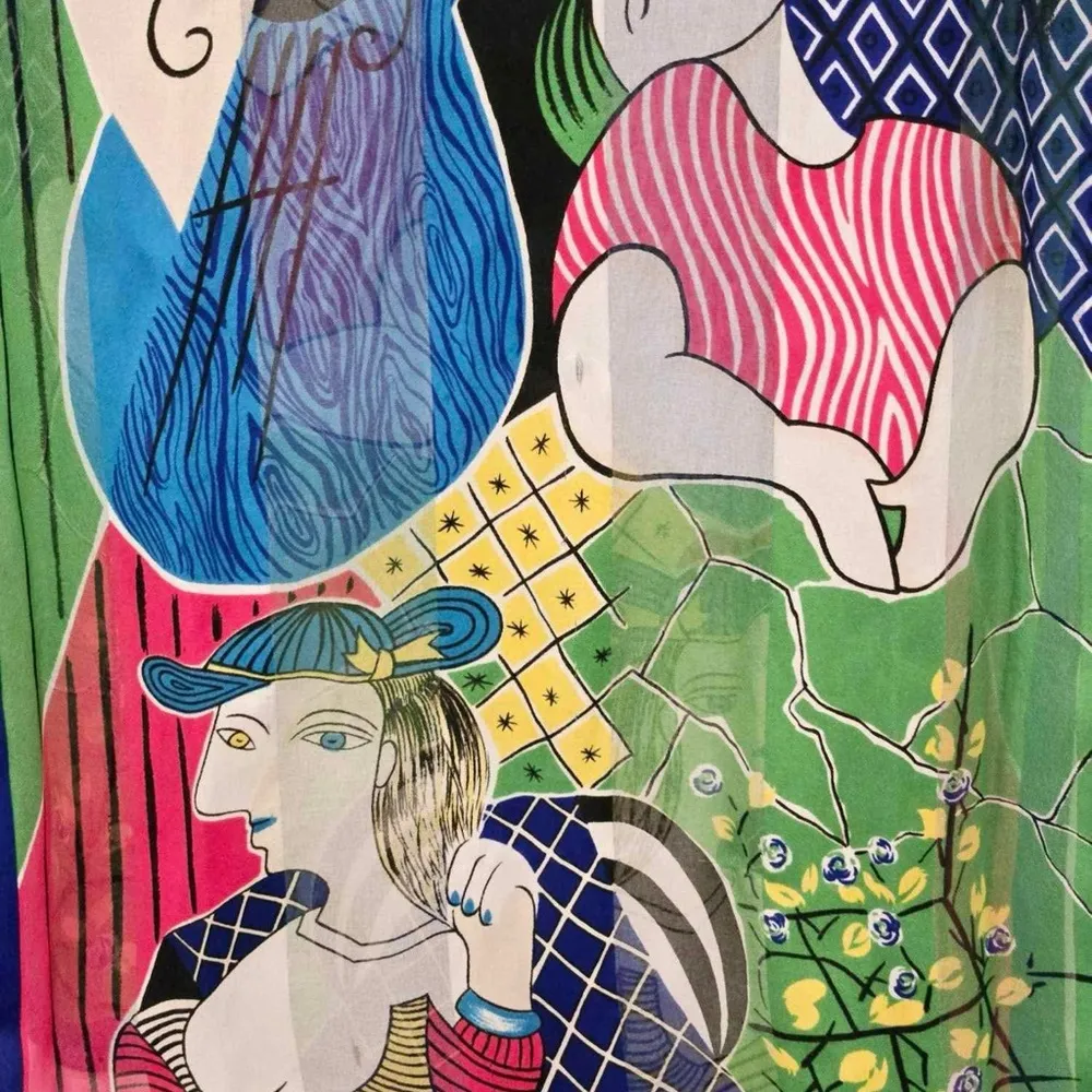 Vintage Music Picasso colorful artsy scarf Blue - Image 4