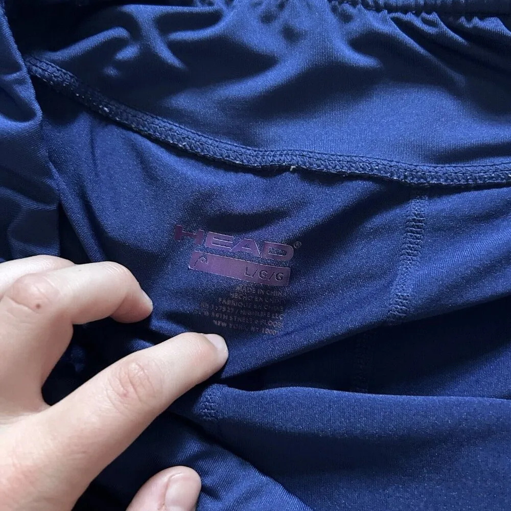 HEAD Womens Athletic Tennis Golf Skort with Ball Pocket Navy Blue Sz Large L - Image 4