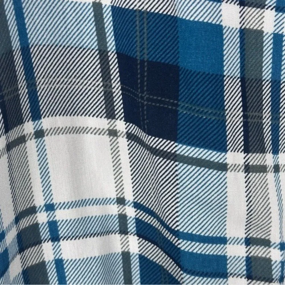 Sonja Betro Blue White Plaid Button Up Sz M Size M - Image 6