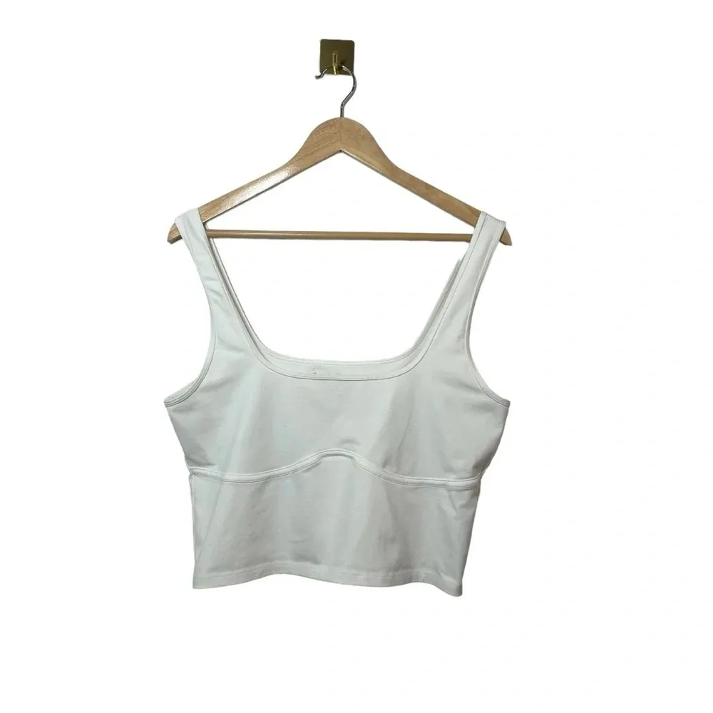 Abercrombie & Fitch Bare Seamless Square Neck Corset Tank in White Size XL - Image 3