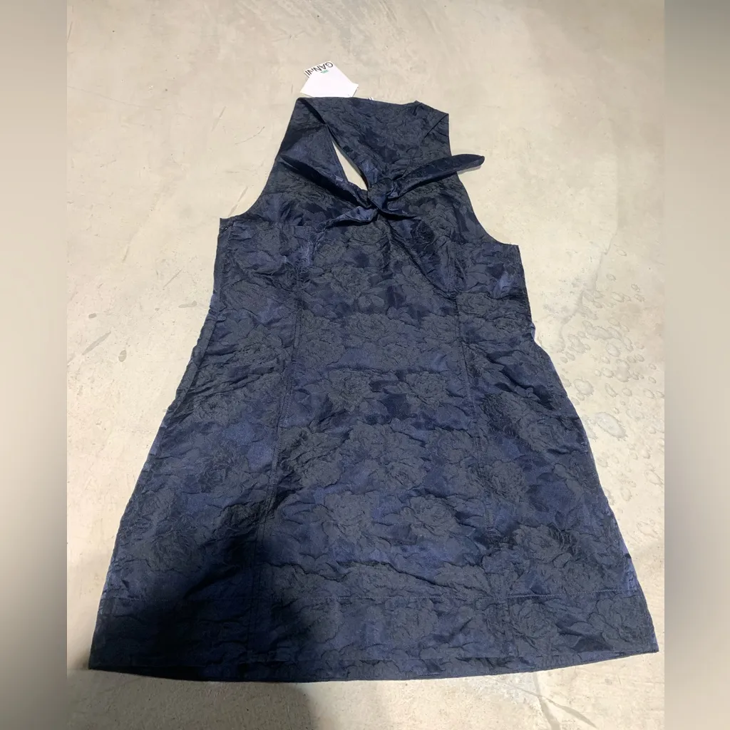 Ganni botanical jacquard mini dress blue - Image 8