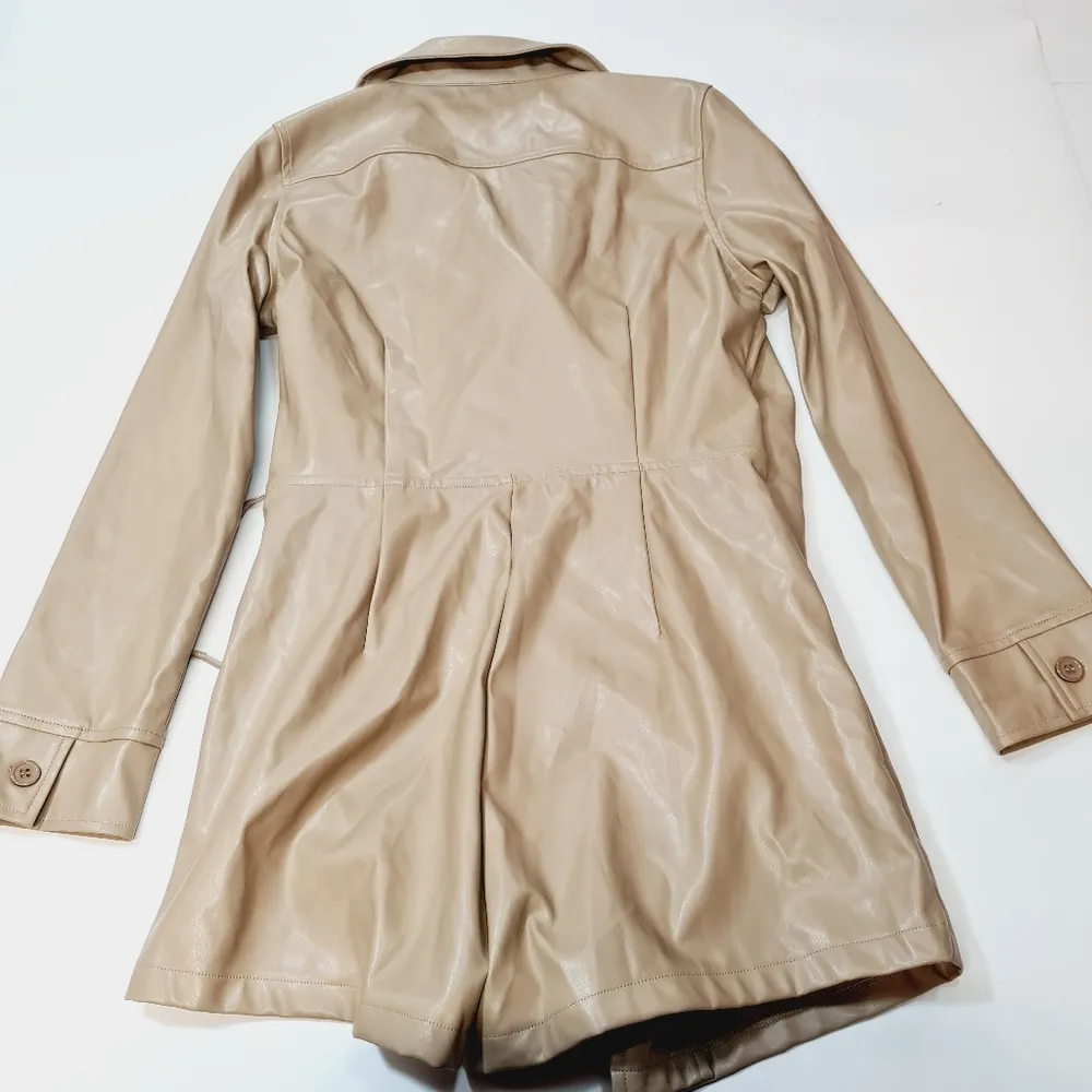 Superdown Chantel Leather Romper in Nude - Image 12