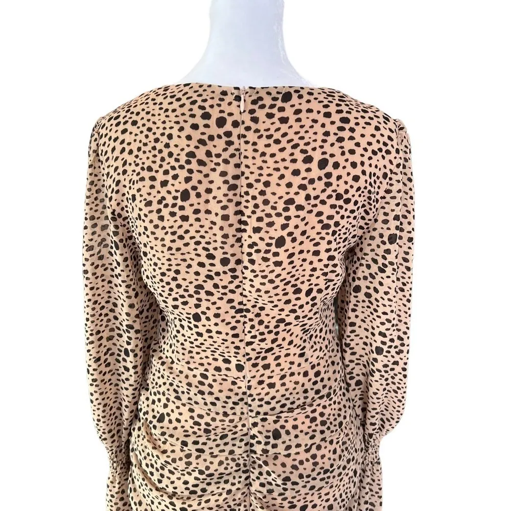 Princess Polly - NWT Animal Print Leopard Ruched Arias Mini Party Dress Sz 6 - Image 4