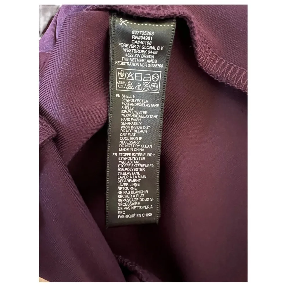 FOREVER 21 Purple Plum Black Colorblock V Neck Cutout Bodycon Sleeveless Small - Image 11