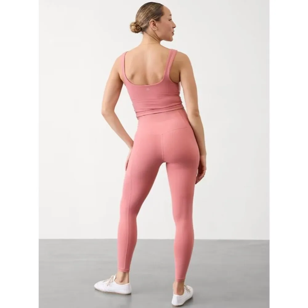 New Athleta S Salutation Stash High Rise Leggings Natural Rose Small Reg - Image 4