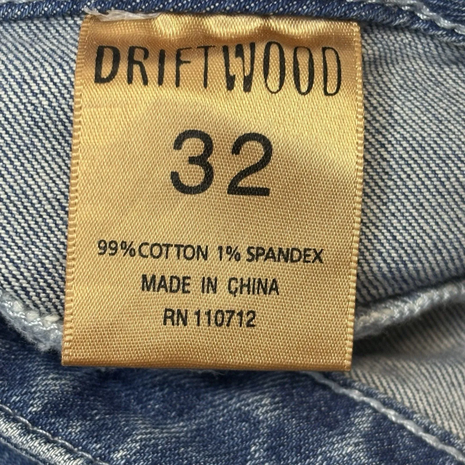 Driftwood Flare Leg Farrah Tonal Jeans Womens 32x33 Frayed Hem Boho Hippie EUC Blue Size undefined - Image 8