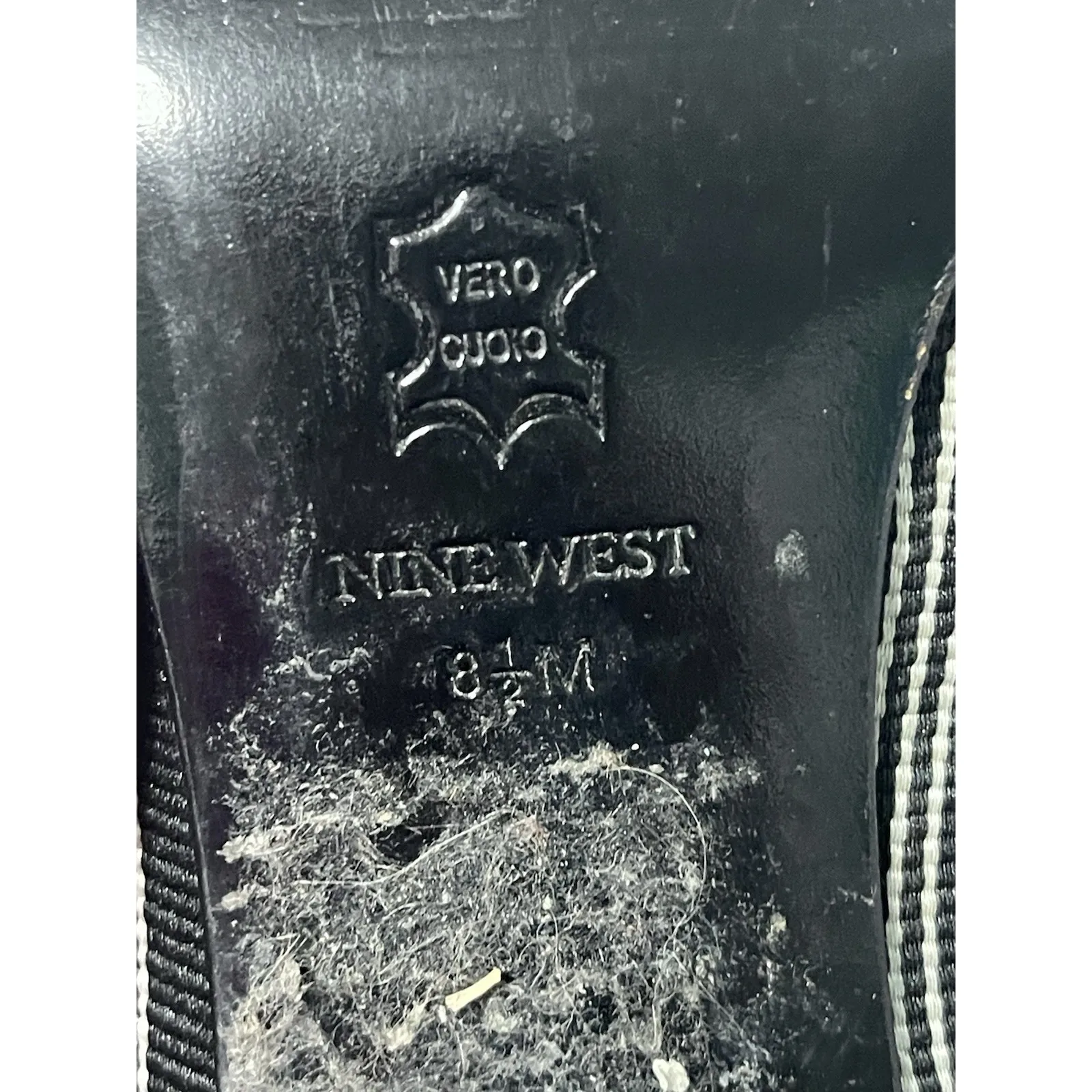 Nine West 2 Tone Black Gray Open Toe Pump‎ Size 8.5 S-622 - Image 9