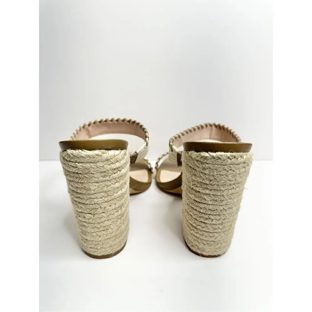 AQUA Sandals Woven Casual Espadrille Block Heel Size 10B NEW - Image 5