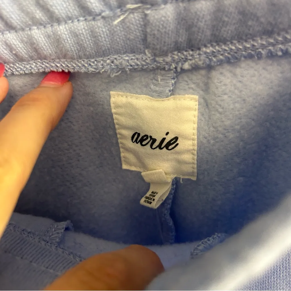 Aerie New baby blue soft jersey high rise active shorts medium athleisure chic - Image 7