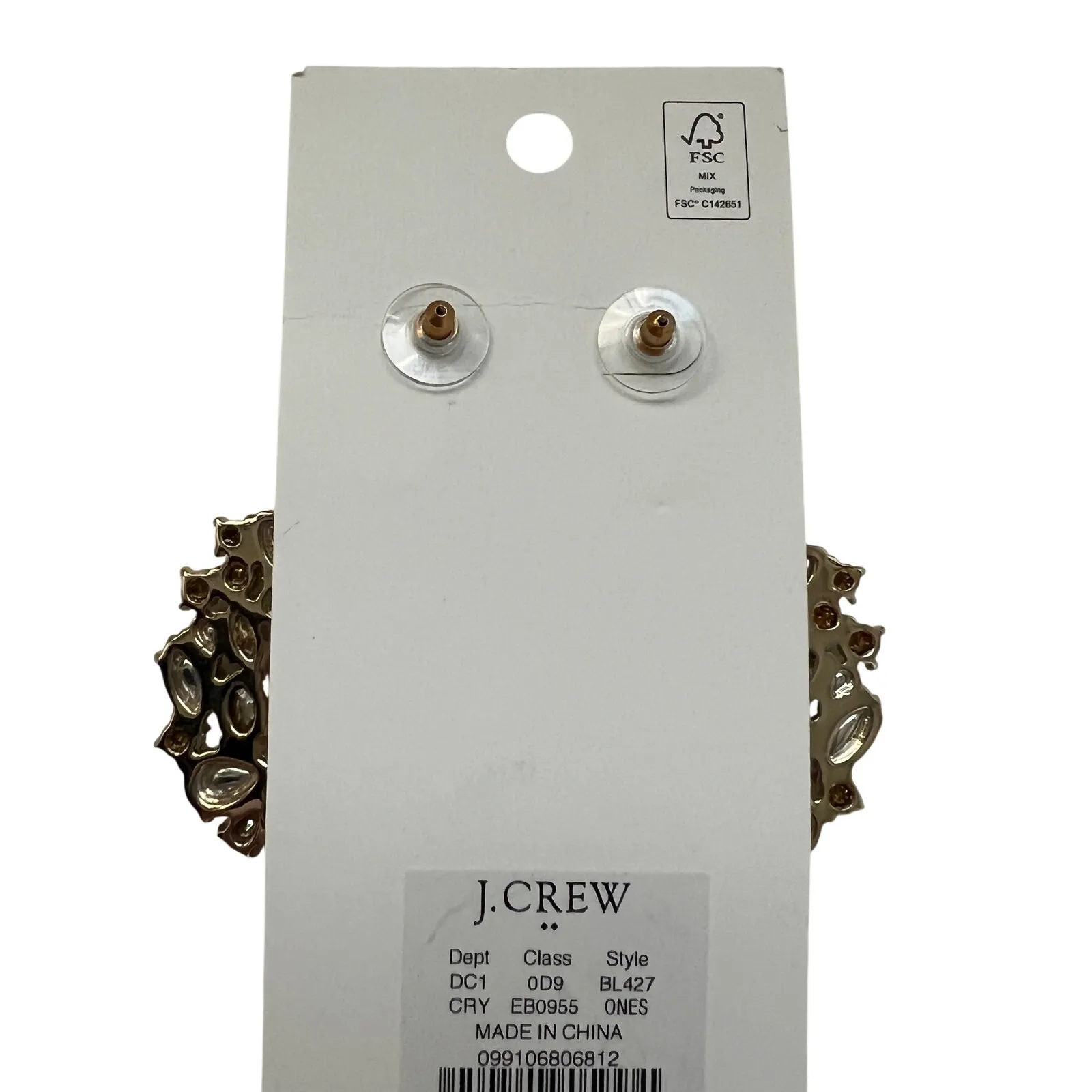 J. Crew Crystal Wreath Earrings Clear Rhinestone White - Image 5