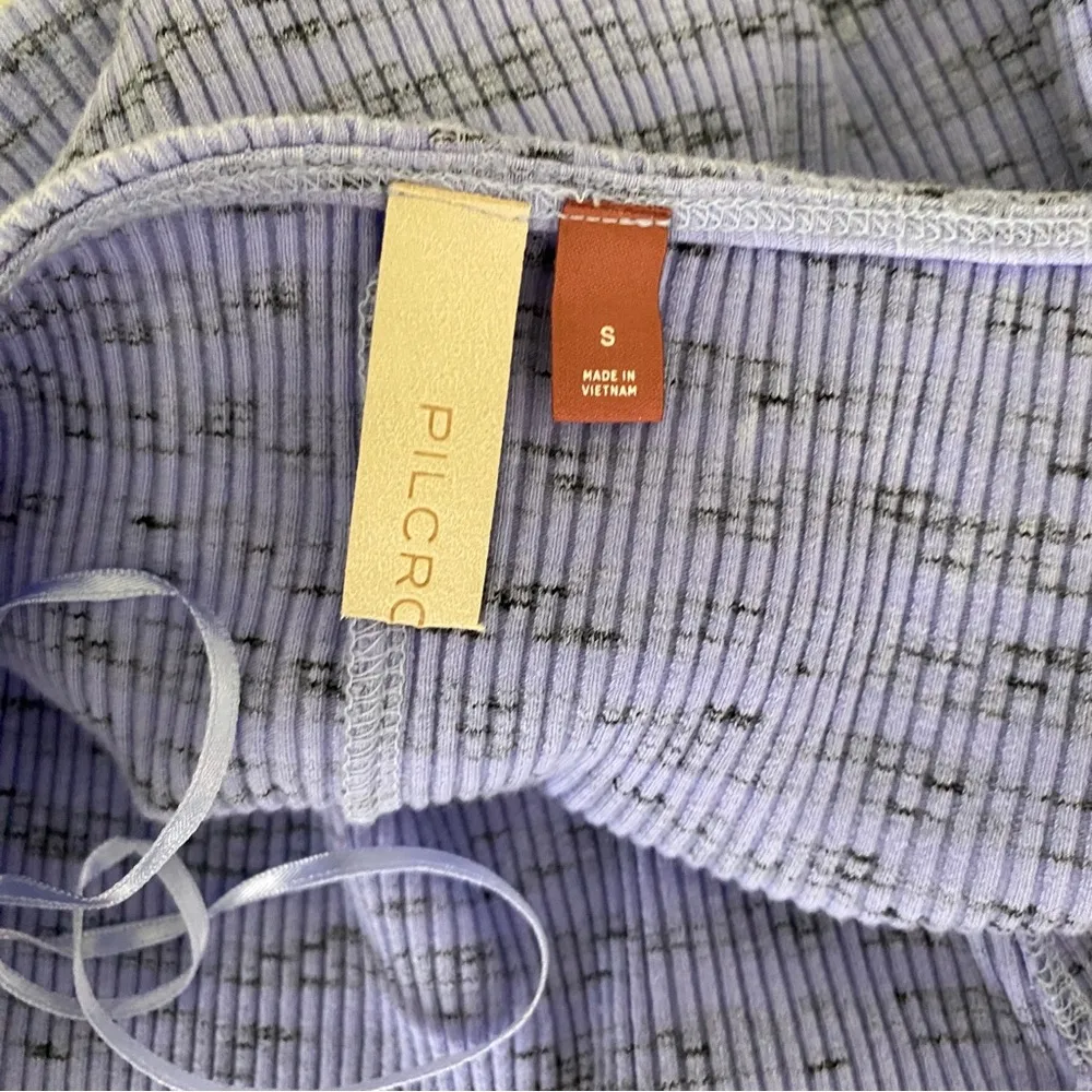 Anthropologie Pilcro Lavender Purple Ribbed Henley Halter Tank Top Small - Image 5