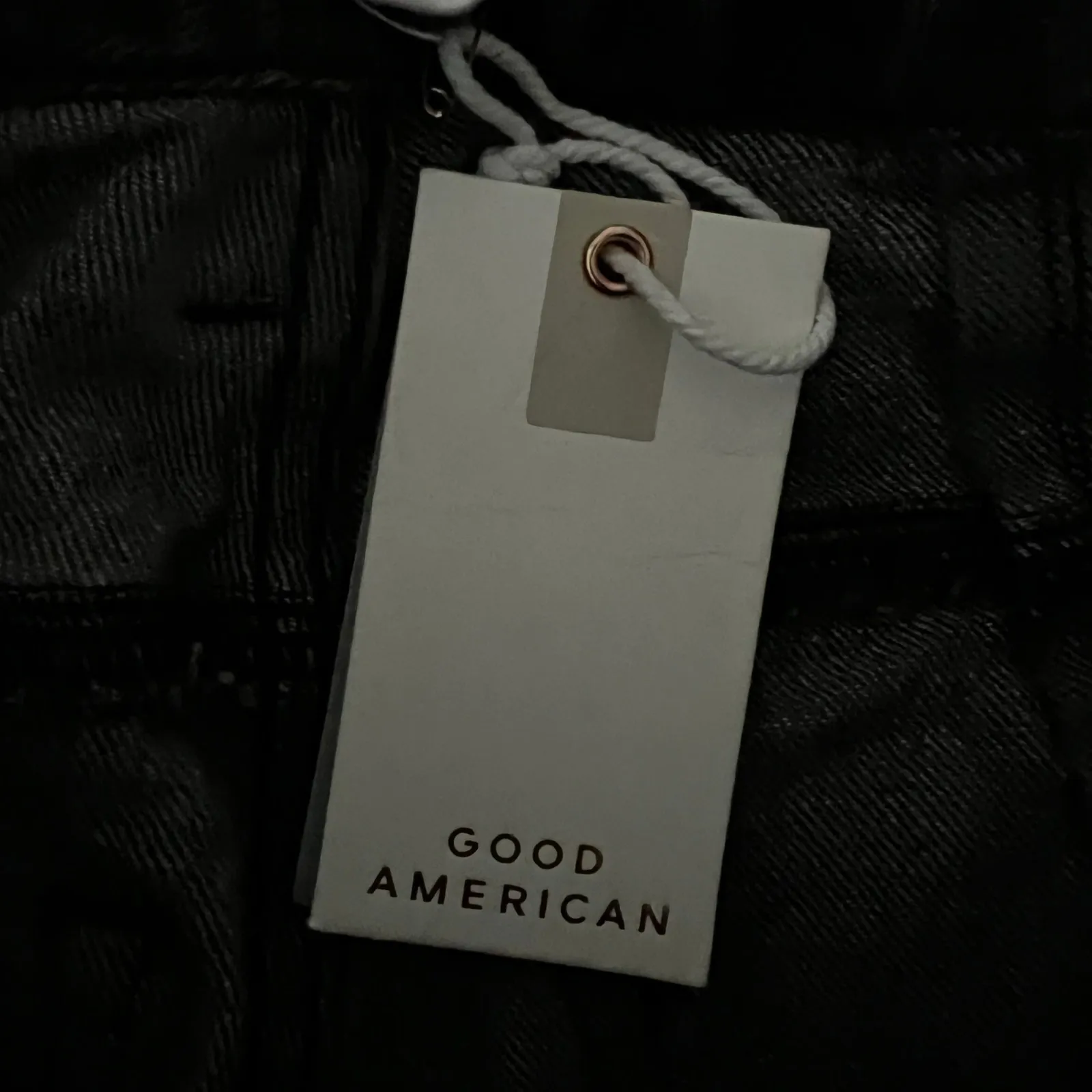 NWT Good American 90s Ripped Stretch Jeans Womens 2 Black Distressed Grunge - Image 11