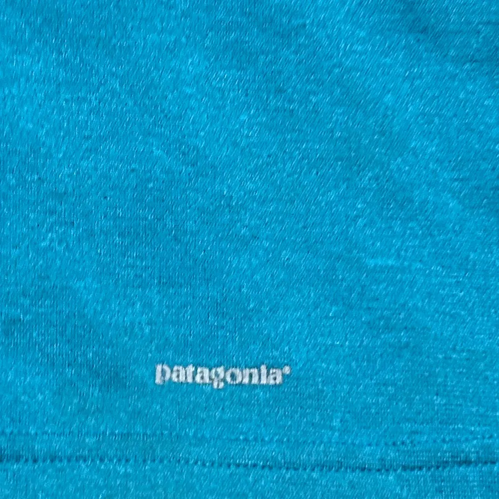 Patagonia Capeline 3 Midweight Quarter Zip Blue Outdoor Hiking Teal Sz Medium - Image 3