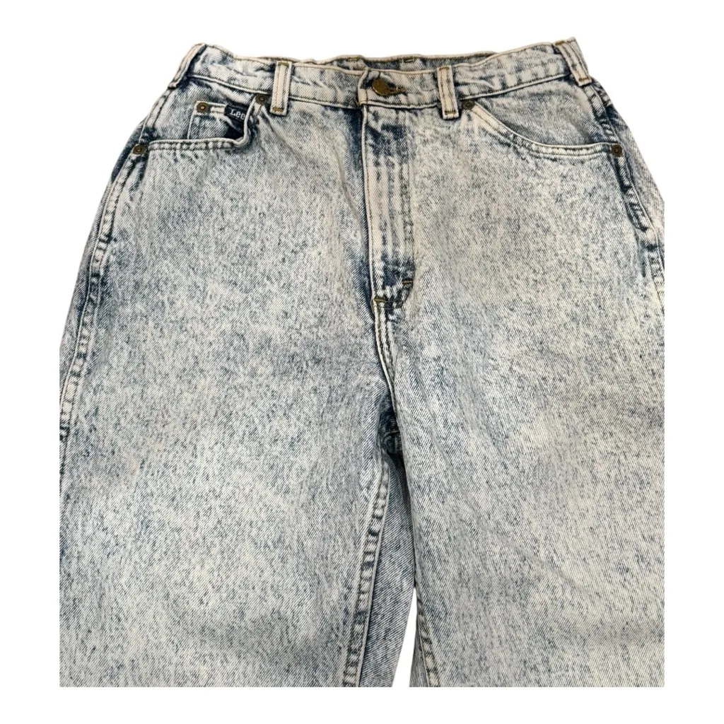 Vintage Lee High Waisted Acid Wash Mom Jeans Size 10 Medium USA Denim - Image 3