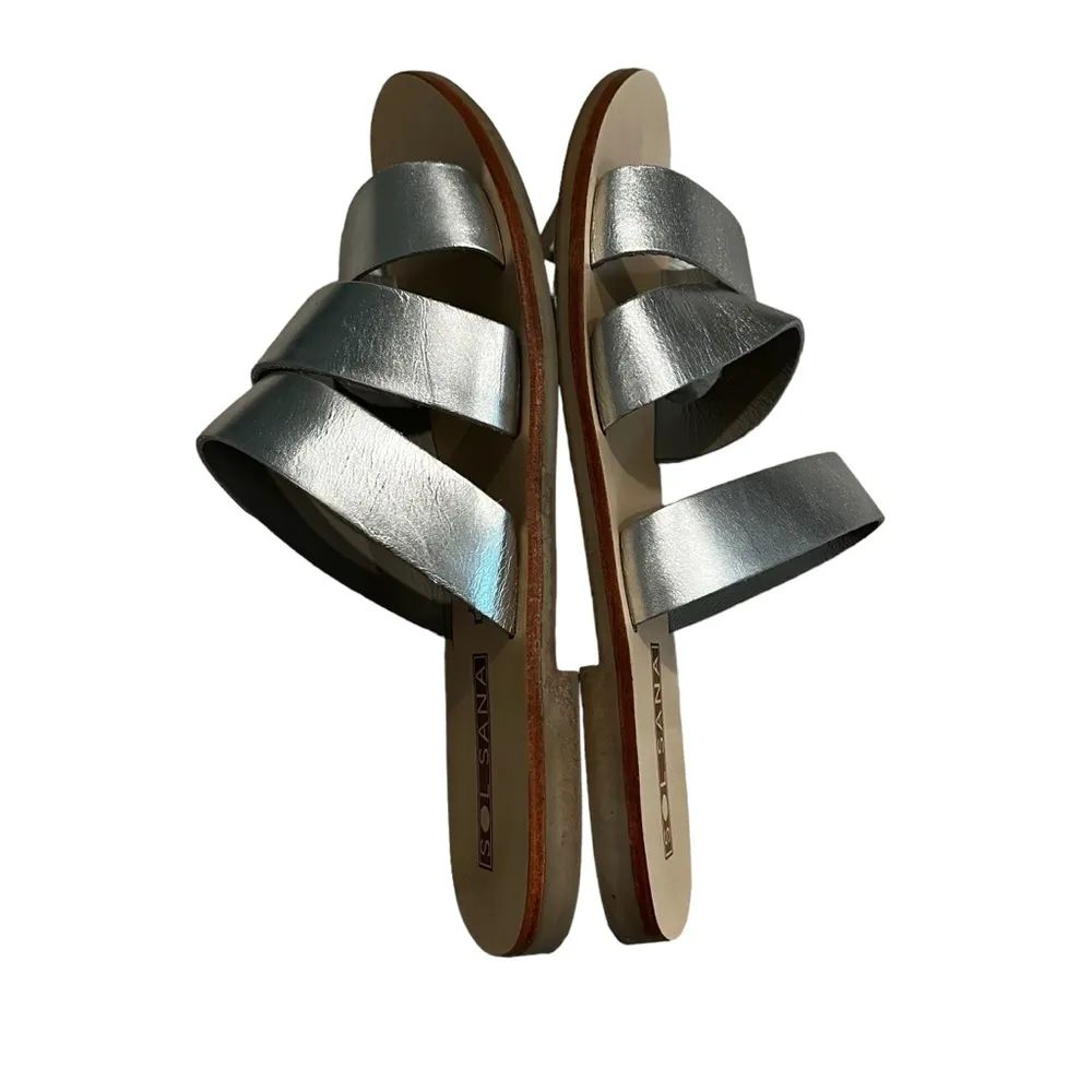 Sol Sana Joaquin Leather Slide Sandal, Sz EU38 / US 8 - Image 9