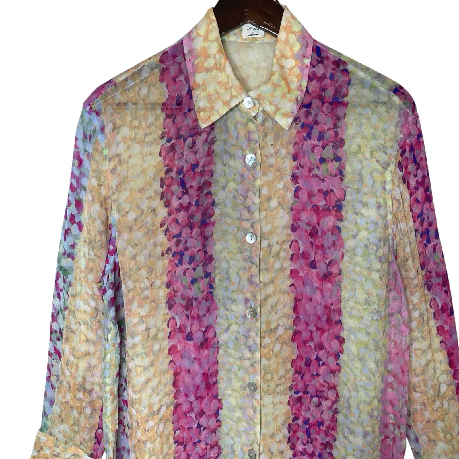 Wilfred Aritzia  Twain Sheer Button Up Tunic Top - Image 4