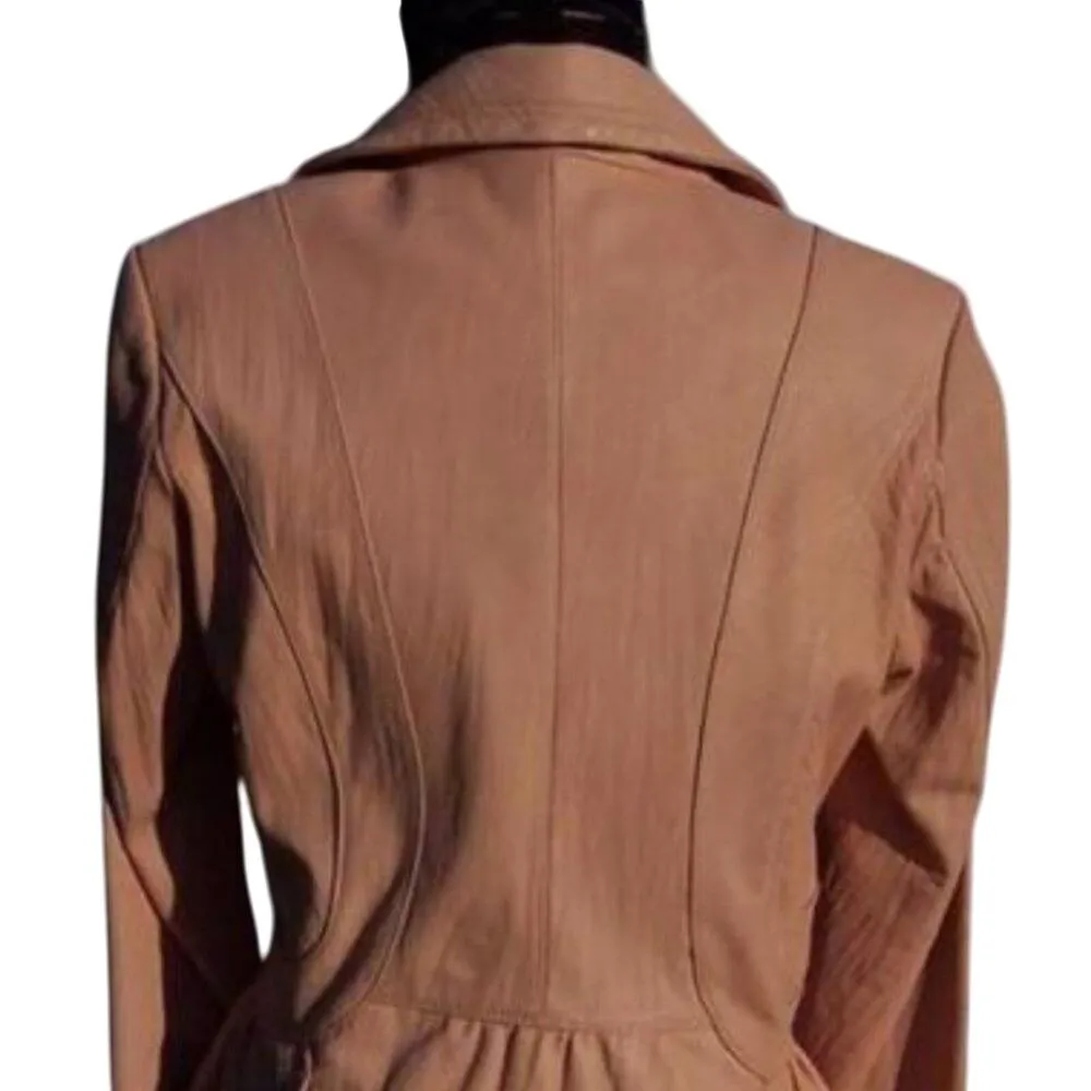 Cache Texture Butter Soft Pink Leather Jacket Top Lined Vented New NWT $298 - Image 8