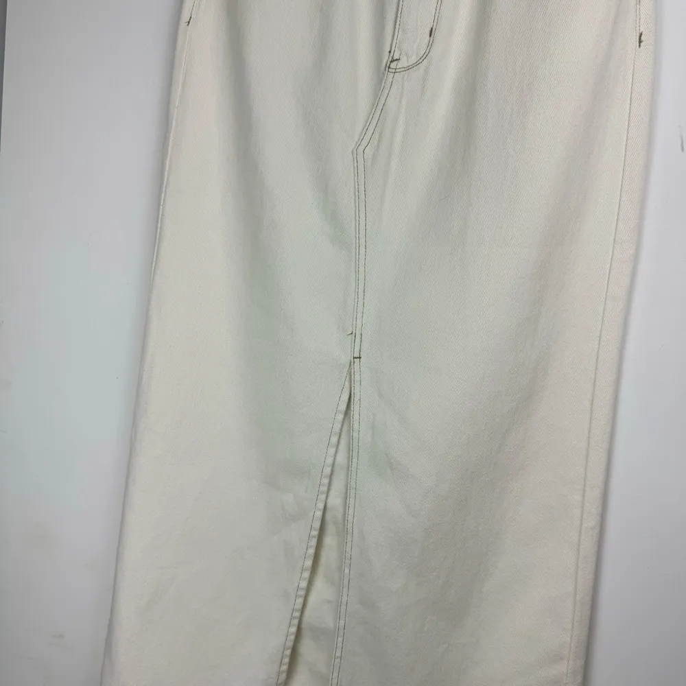 NWT Blank NYC Denim Maxi Slit Skirt Sz 27 Ecru Off White - Image 8