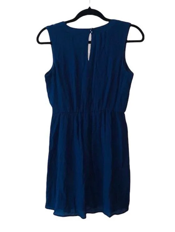 Buckle  Navy Blue Embroidered Sleeveless Mini Dress - Image 2