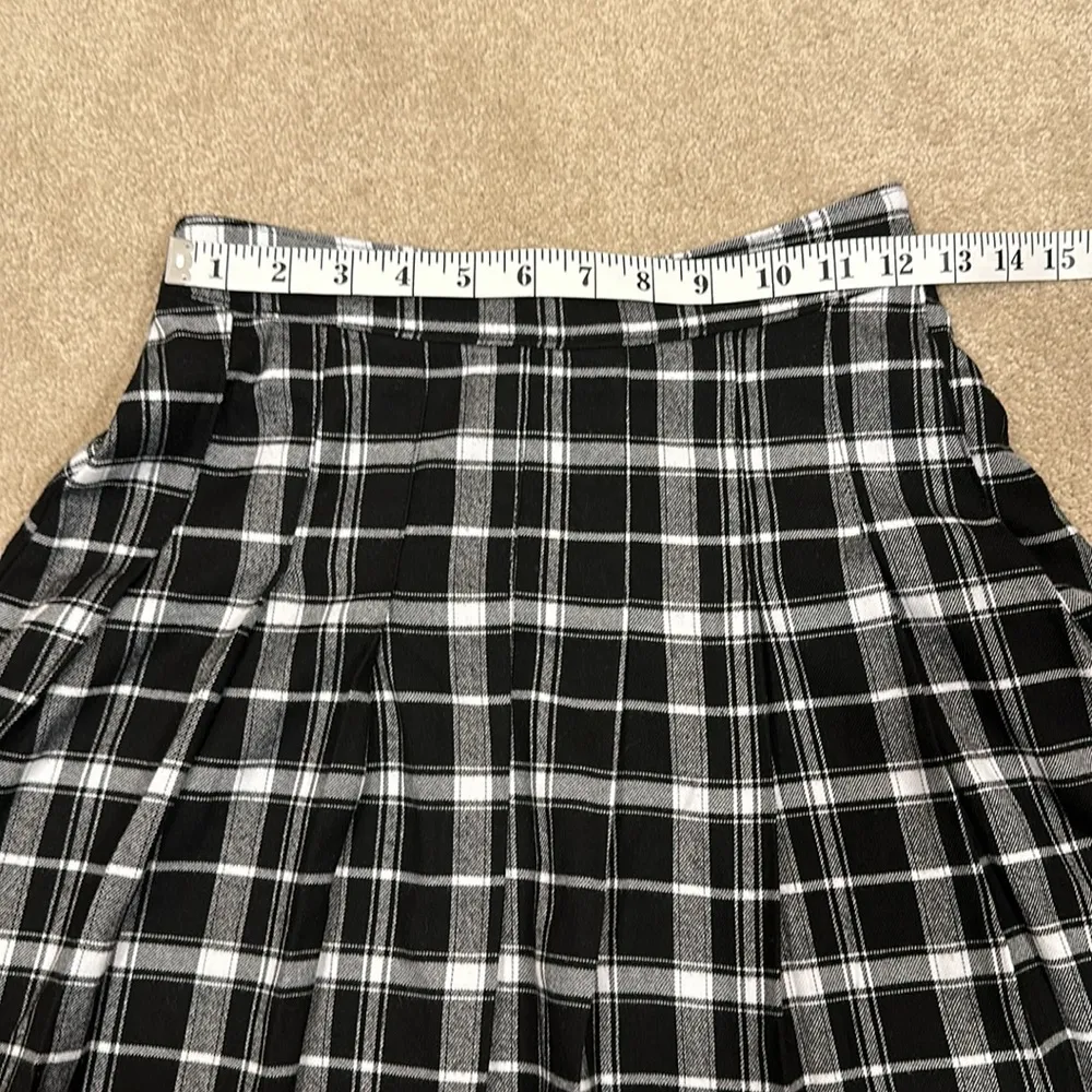 Hollister Clueless Black White Plaid Flare Pleated 90s Y2K Mini Skirt Women XS - Image 3