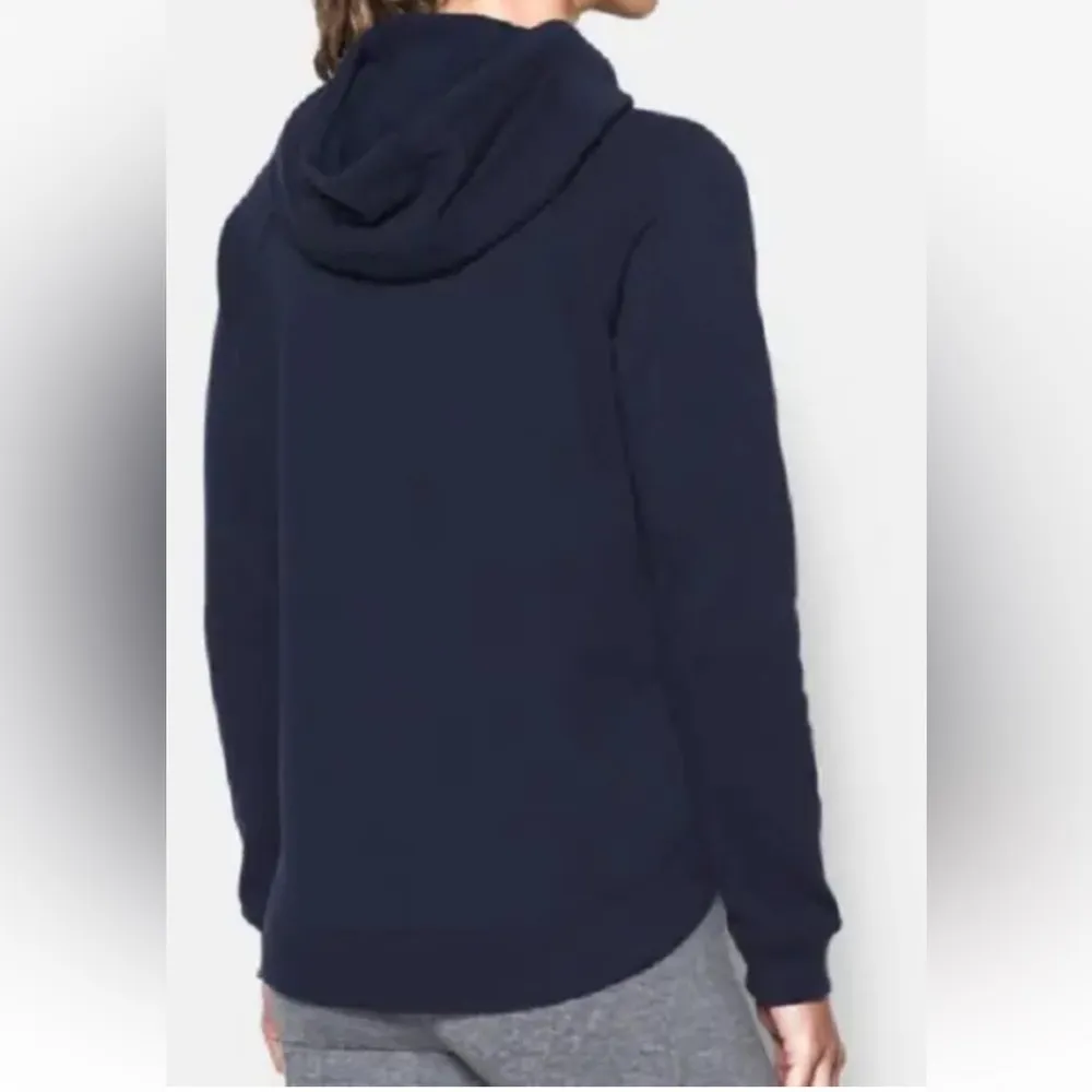 Under Armour Funnel-Neck Fleece Hoodie Navy Blue S - Image 3
