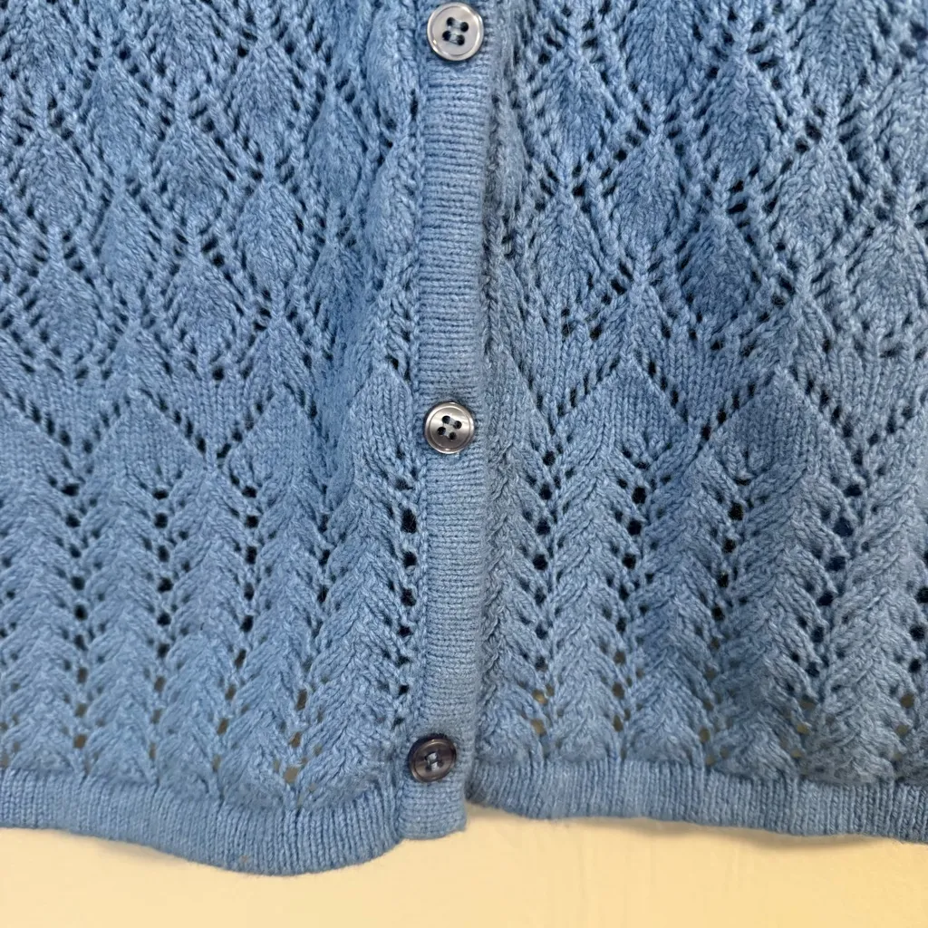 Crystal Kobe Vintage Knit Cardigan Blue Size XL - Image 5