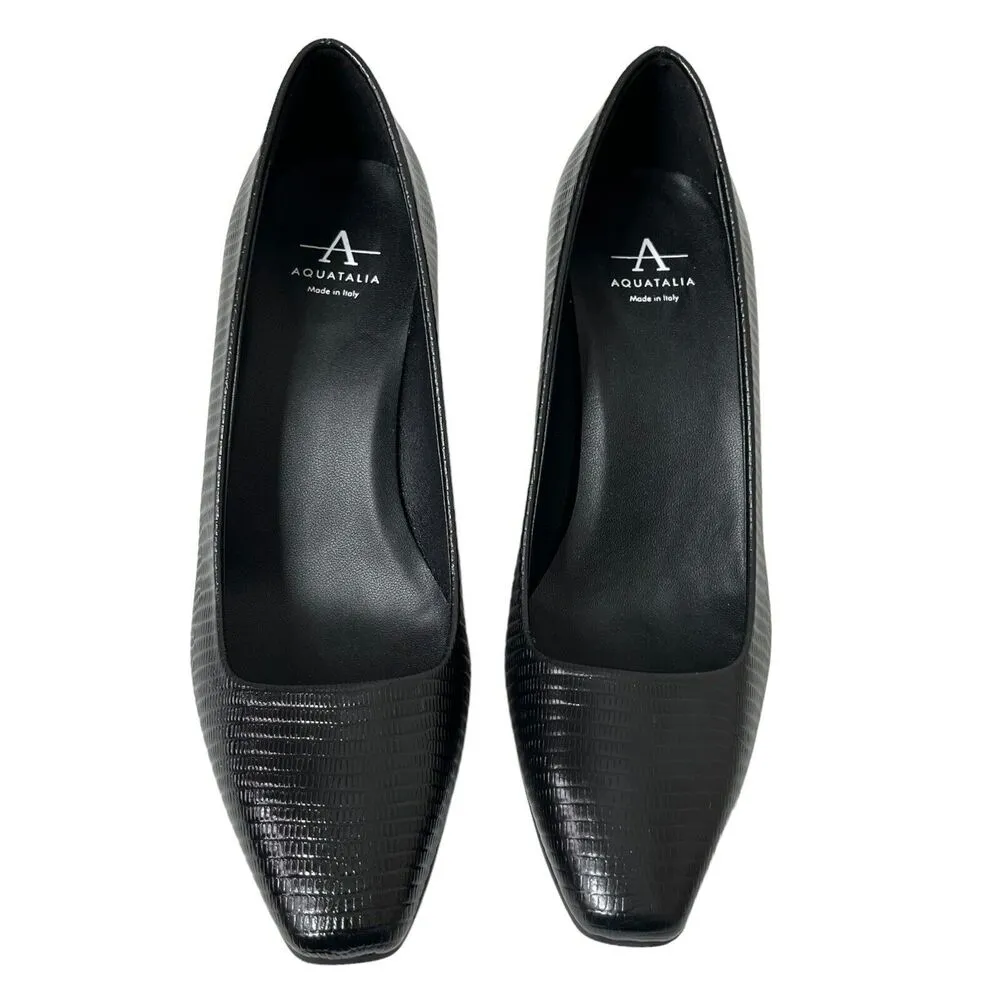 Aquatalia Rylan Weatherproof Pump Leather Heels Classic Womens Size 5.5 M - Image 2
