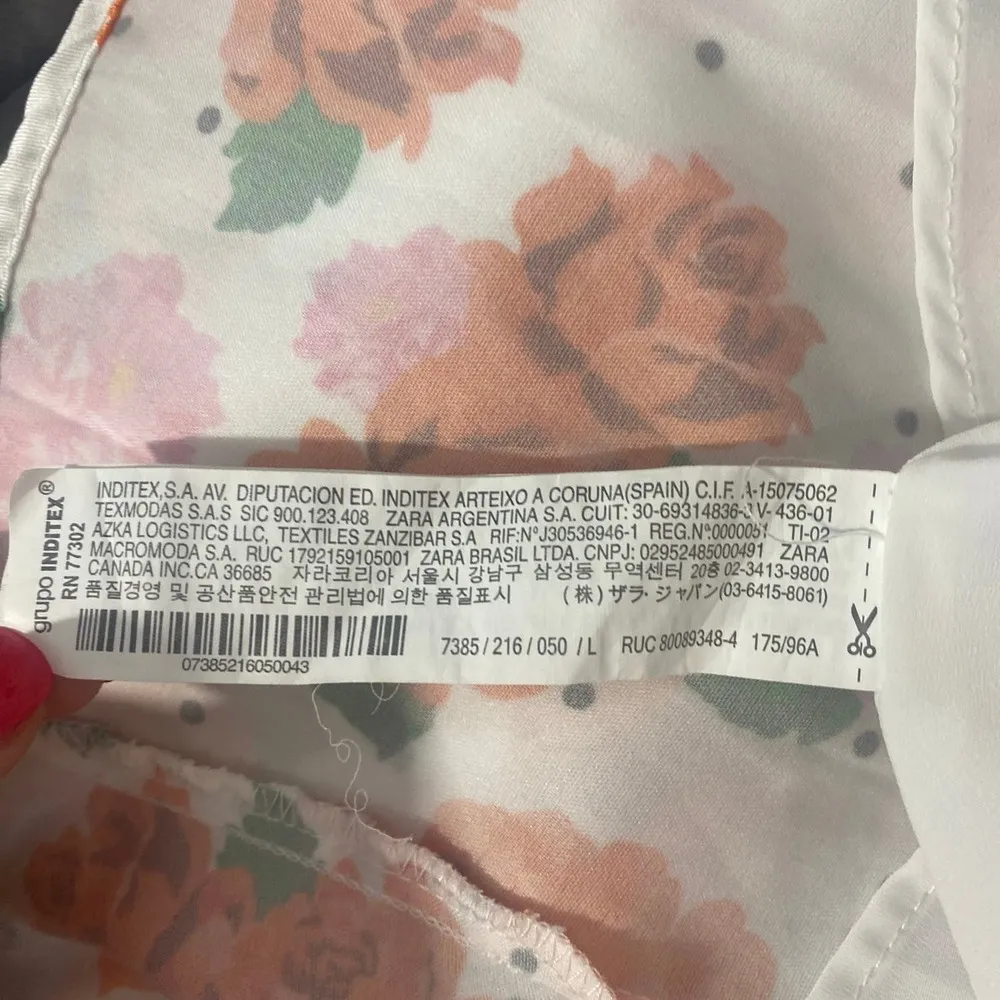 Zara Blogger Favorite White Polka Dot Floral Puff Sleeve Mini Dress women sz M - Image 8