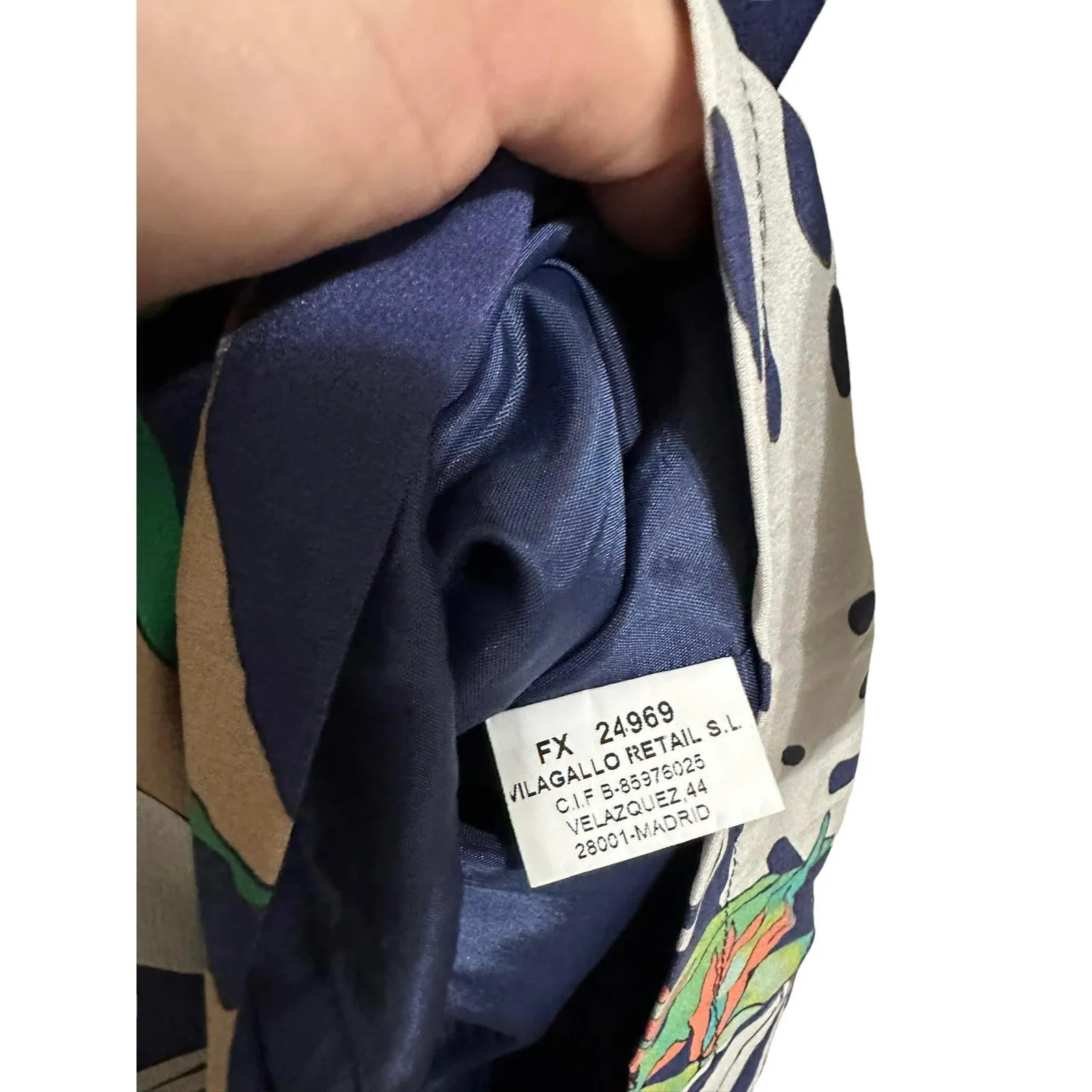 Vilagallo Womens Silk Floral Print 3/4‎ Sleeve Boho Shift Dress Casual Size 36 Blue - Image 8