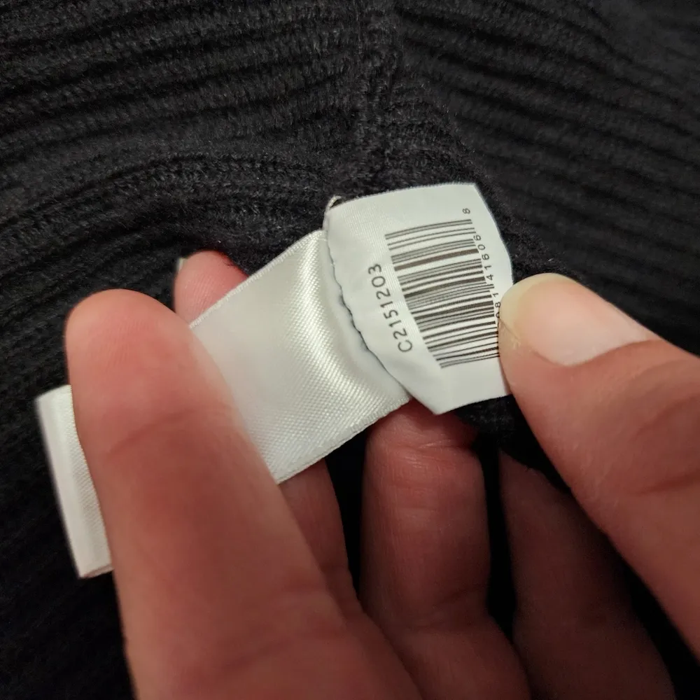 1. State black ribbed knit vneck bubble sleeve sweater size small - Image 9