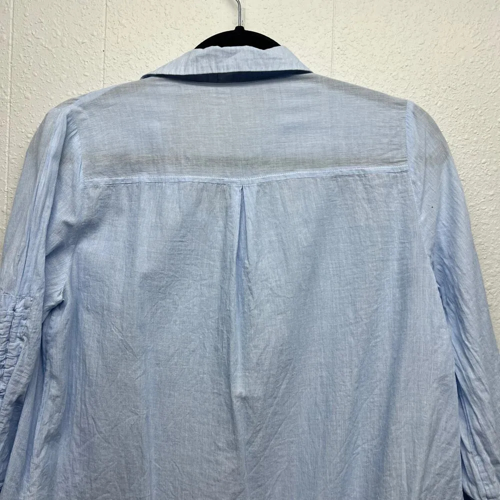 La Tium Womens Academia Lightweight Flowy Chic Preppy Beach Relaxed Shirt Large - Image 7