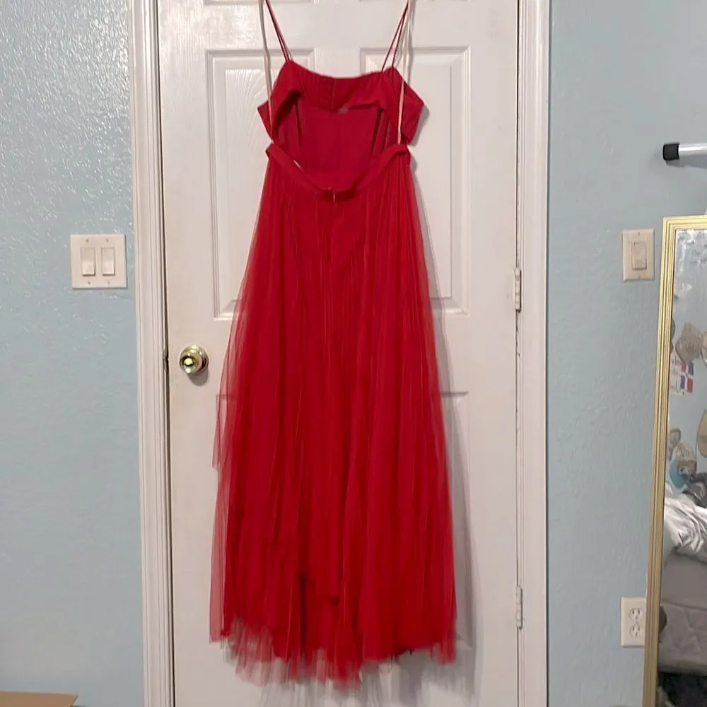 Fame & Partners Cherry Red Cutout Pleated Chiffon Gown Dakota Size 12‎ NEW - Image 11