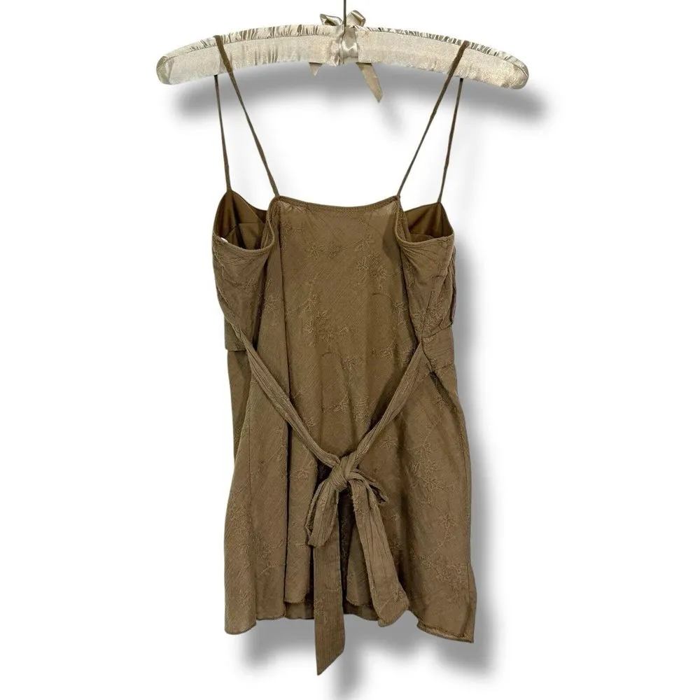 Y2K Charlotte Russe S Babydoll‎ Tie Embroidered Peasant Fairy Cami Tank Top VTG - Image 4