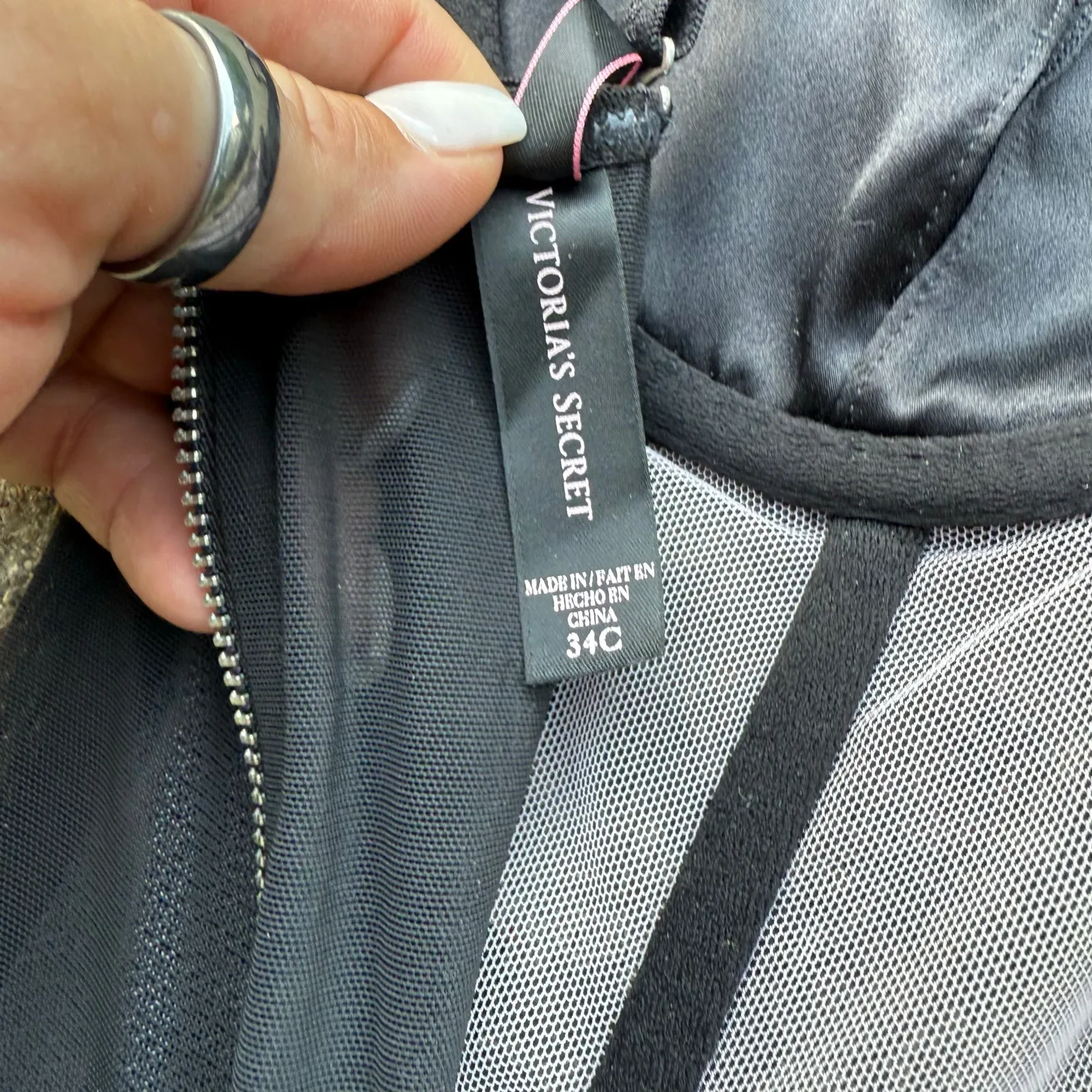 Victoria's Secret 34C Sexy Little Things Black Lace Corset Bustier Bra Top - Image 7