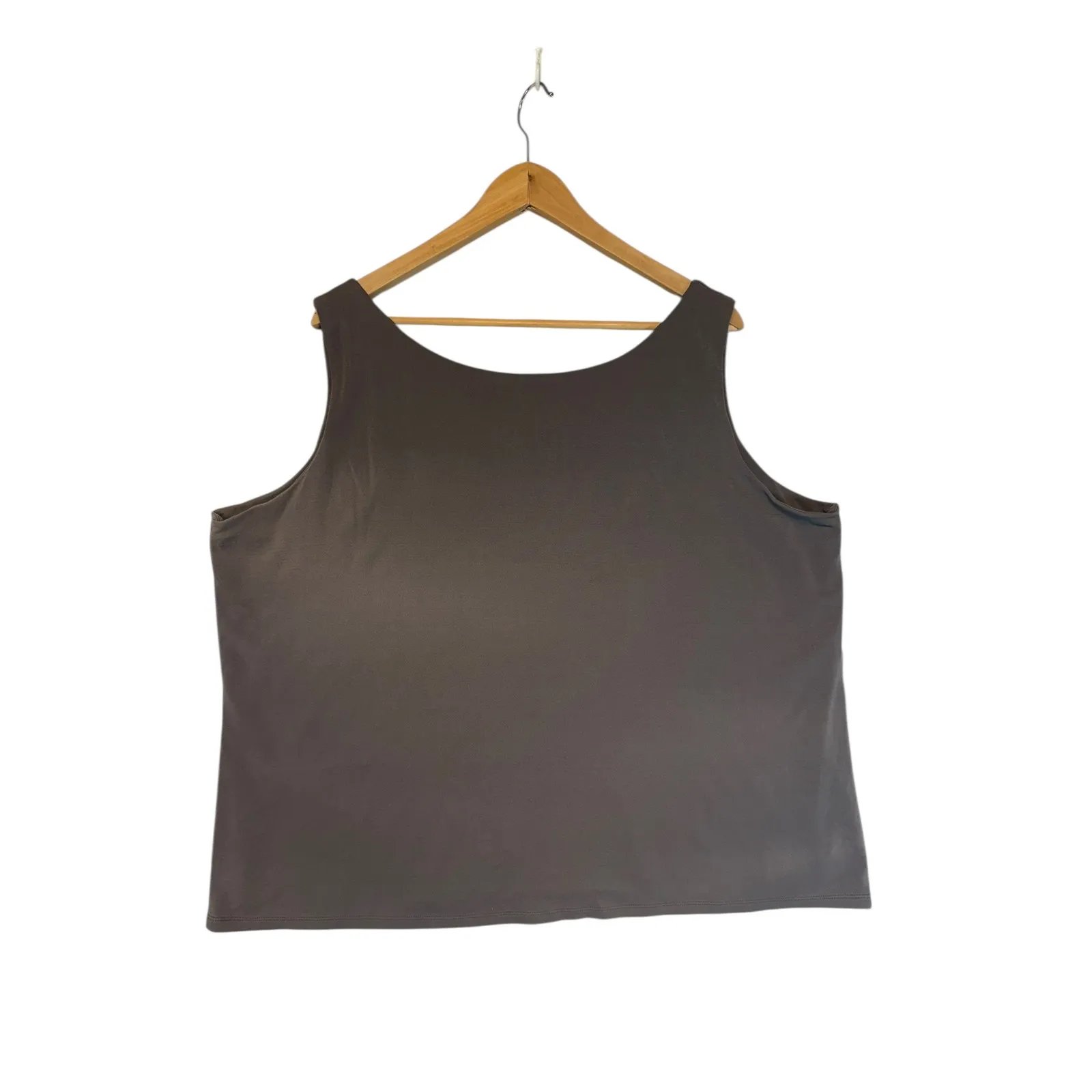 EILEEN FISHER Brown Knit Open Front Cardigan Tank Set Women 2X - Image 6