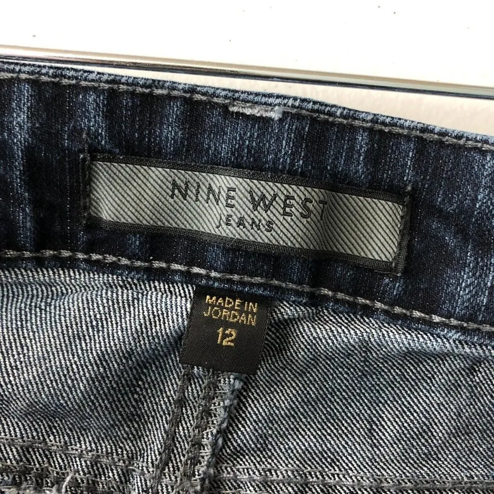 Nine West Womens Jeans Boot Cut Dark Wash Stretch Size 12 - Image 4