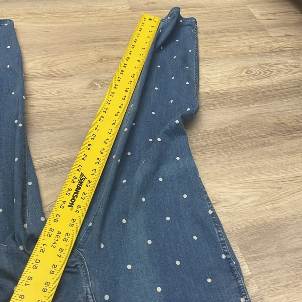 J. Crew Blue With White Polka Dots Vintage Straight Cropped Jeans Size 29 - Image 8