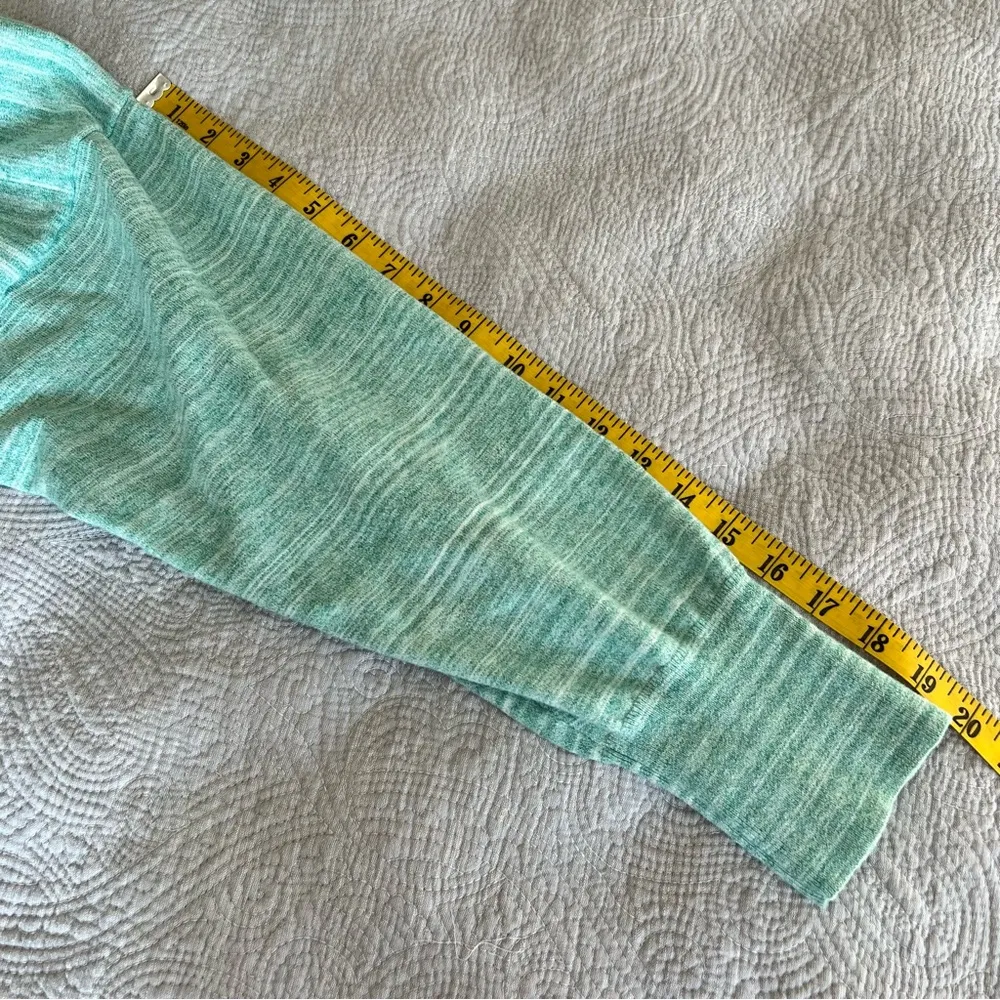 J.Crew Space Dyed Wide V Neck Henley Sweater XL Extra Large Mint Green Shirt Top - Image 7