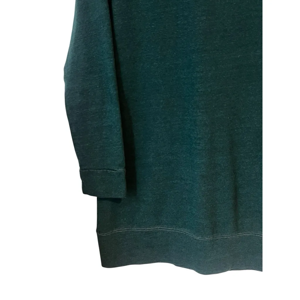 Monrow Classic Sweater Dress Womens Large Forrest Green Long Sleeve Jersey Knit - Image 4