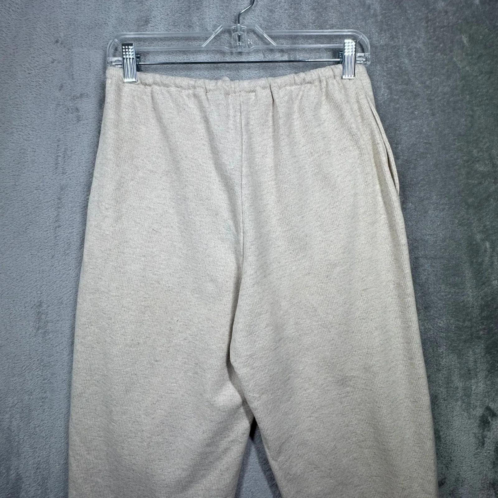 Lauren Ralph Lauren Linen Cotton Blend Knit‎ Crop Wide Leg Pants Small Natural - Image 5