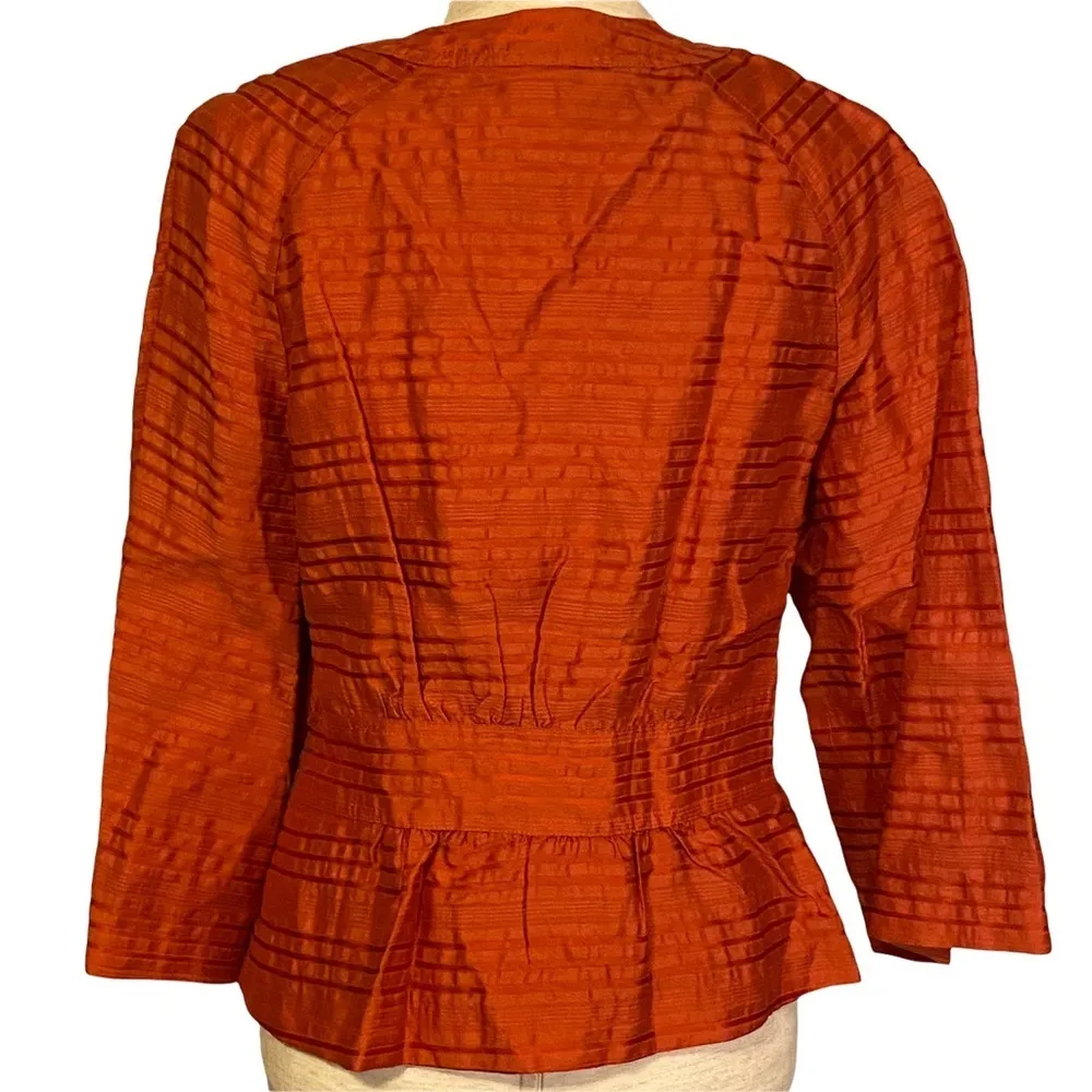 Jones‎ New York Orange Tabasco Belted Dressy Jacket Blazer Medium NWT - Image 6