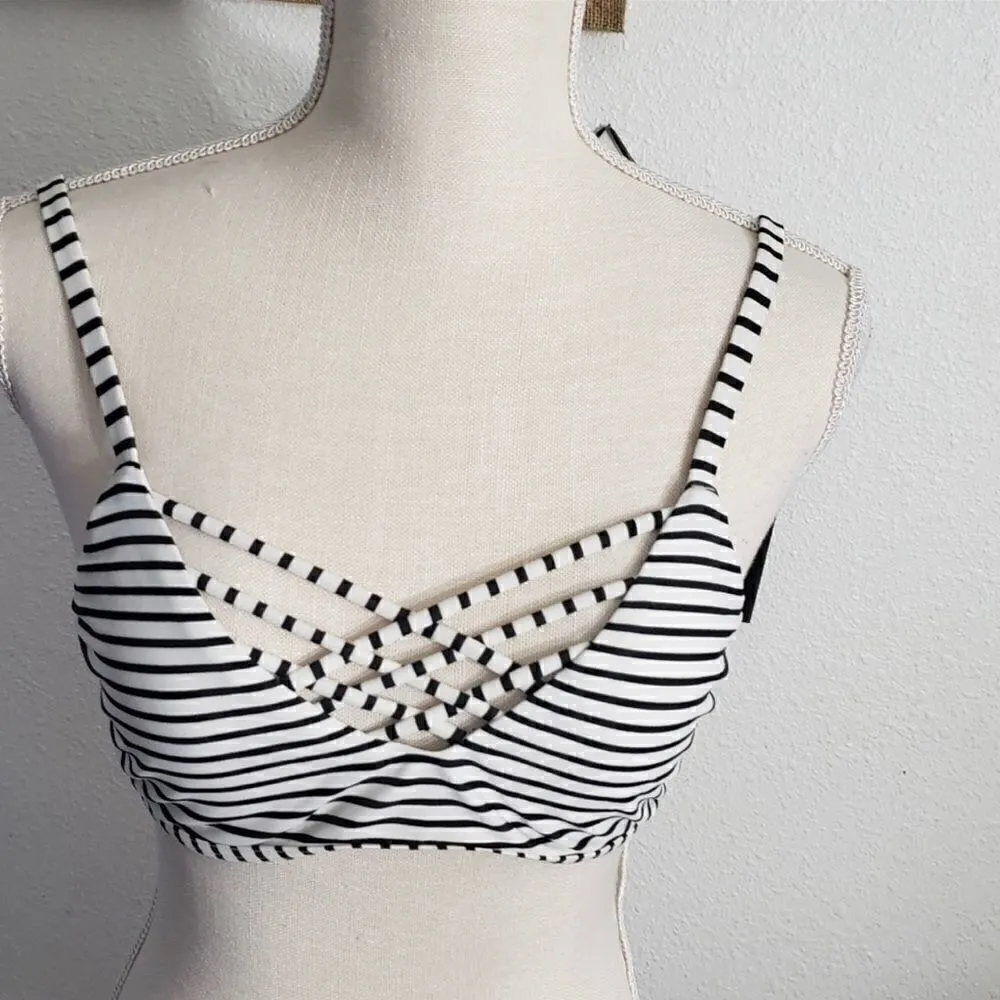 Black Green Multicolor Underwire Padded Triangle Swimwear Lot Of 3 Bikini Top M Black Size M - Image 13